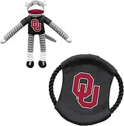 Littlearth Alabama Crimson Tide NCAA Sock Monkey and Flying Disc Pet Toy Combo Set