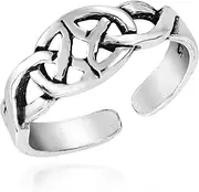 [AeraVida] Sterling Silver Celtic Knot Toe Ring | Adjustable Pinky Ring | Silver Color