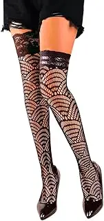 [FANCAME] Women's Patterned Thigh High stockings Fishnet Stockings Elegant Lace Floral Stay Ups Socks