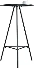 Tall Round Kitchen Dining Table Bar Table for Bistro Cocktail Kitchen Living Room Counter Table Side End Coffee Table Pub Table - Black