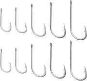 50Pcs Bait Holder Sea Fishing Hooks Barbed Shank Hook Fishing Hook Worm Hook for Freshwater Saltwater Redfish Snook Black, Saltwater Freshwater Fishing Accessories