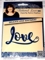TATTERED LACE DIES "DELICATE LOVE SENTIMENT" TTLD1005 FOR CARDS & SCRAPBOOKING