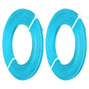 18 Gauge 3mm Wide Flat Wire, 16.4Ft 2 Roll Bendable Flat Bezel Wire, Sky Blue