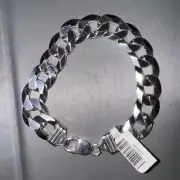 Men’s Heavy 9” Cuban Link Bracelet – Solid 925 Italian Sterling Silver
