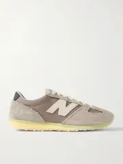 [New Balance] New Balance - 471 Suede- And Leather-trimmed Canvas Sneakers - Taupe - US8 US 8 Brown