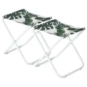 2x Banana Leaf Folding Canvas Camping Stools Portable Outdoor Fishing Seat