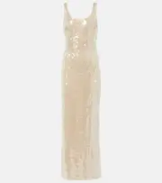 [Simkhai] Simkhai Bex sequined maxi dress UK 14 white