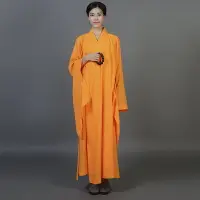 在飛比找樂天市場購物網優惠-僧服 居士服 禪修服 台麻紗不透明海青居士服男女海清僧服咖啡