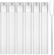 XIHIRCD 6pcs Roller Bottles, 10ml Potable Roller Containers with Dispenser Tube Refillable Cosmetic Matte Plastic Roller Bottles Essential Oil Roller Roller Ball Perfume Bottle for Travel