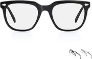 [Saraudy] Glasses for Women Men with Clear Lens, 6048 Acetate Prescription Eyeglasses Frame with Metal Hinges, Clear Glasses