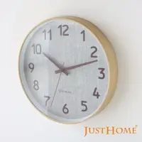 在飛比找PChome24h購物優惠-Just Home簡約織紋圓形壁鐘30cm/時鐘/掛鐘