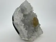 Yellow Fluorite Ball On Quartz Chalcedony