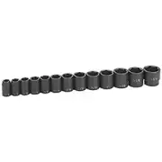 13 Pc. 1/2" Drive Standard Length Fractional Impact Socket Set GRY-1312 New!