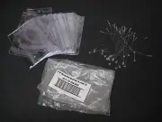 LOT of 100 Clear Laminated Pouche Tag / Luggage / Storage / Tags Loop // Racking