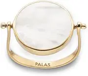[Palas Jewellery] Women's Mother of Pearl Evil Eye Spinning Ring, Gold/Pearl, Large