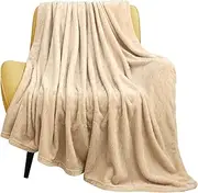 TOONOW Fleece Blanket Super Soft Cozy Throw Blanket 50" x 60", Lightweight Fuzzy Comfy Textured Flannel Blanket Warm Plush Throw Blankets for Couch, Sofa, Bed, Apricot