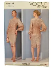 Vogue R11239 Pattern Size F5 16-24 Misses Petite Dress Badgley Mischka Uncut FF