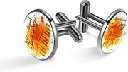 [Generic] Men's Cufflinks, Jazz Day Piano Keyboard Cuff Links for Men, Classic Cufflinks Black for Suit Shirt Wedding Business Birthday Jewelry Gift
