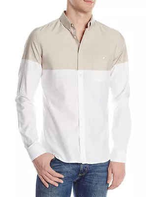 NEW MENS FRENCH CONNECTION SLIM FIT COLISEUM CHAMBRAY BUTTON FRONT SHIRT XXL