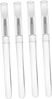 CTIRCHIU 4pcs Silicone Lipstick Applicator Lid Versatile Makeup Brushes for Lipstick Lip Mask Eyeshadow Soft for Easy Application Cleaning for Home
