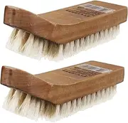 Healeved 2Pcs Horsehair Shoe Brush for Leather Care Durable Footwear Cleaning Brushes Premium Mane Bristle Design for Polishing and Maintaining Shoes for Leather