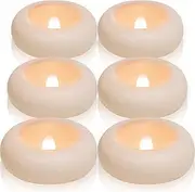 Neween 6pcs Flameless LED Floating Candles Battery Operated, 120+ Hours Glow Time, 7 cm Dia White Plastic Tealights, Cozy Light for Romantic Pool/Bathtub/Hot Bath/Wedding Centerpiece Decor