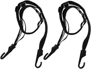 HAPINARY 2pcs High Elastic Bungee Cord with Dual Hooks Durable Cargo Tie Down Straps for Luggage and Helmet Securing Compact Portable Design