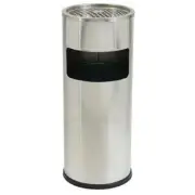 NEW Compass Stainless Steel Lobby Bin With Ashtray 10L
