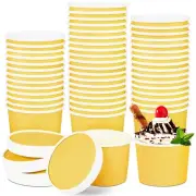 50 Pack Ice Cream Containers with Lids 8 Ounces Disposable Soup Bowls with Li...