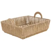 Simplify Vertical Weave Large Shelf Storage Basket with Round Handles Dimensions
