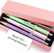 Fancy Pens Sets for Women Thank You Gift Teachers Office Inspirational Gifts for Coworkers Boss Employee Nice Cute Pen Set Appreciation Gift Lady Retirement Leaving Job Gifts Aesthetic Decorative Pen