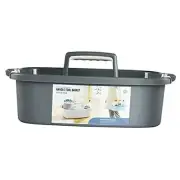 Large Plastic Shower Caddy Tote, Portable Storage Caddy Basket Organizer Gray