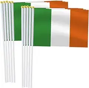 Ireland Handheld Small Flag Set,10 PCS 5×8 Inch Mini Irish people Hand Held Banner,Tiny Digital Printed Polyester Banner