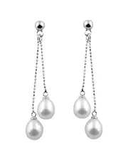 Splendid Pearls Silver 7-7.5mm Freshwater Pearl Drop Earrings NoSize NoColor