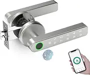 TEKXDD Smart Lock - Silvery Fingerprint Door Lock, Keypad Deadbolt Lock Keyless Entry Door Lock Deadbolt, Front Door Lock with Key, Fingerprint Lock for Door