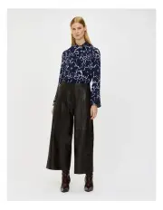[Veronika Maine] Blooms Draped Neck Top in Blue