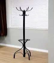 Black Metal Coat Rack Umbrella Stand Hat Tree 12-Hooks Entryway Storage Hanger