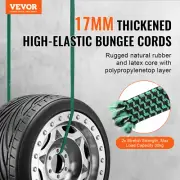 32 Pcs Flat Bungee Cord Set 17 mm Heavy Duty Bungee Straps with J-Hooks