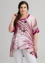 ts Taking Shape Tunic Size 16 Palm Sunset style NWT