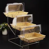 在飛比找蝦皮購物優惠-[台灣出貨]蛋糕展示架 點心架三層面包點心架蛋糕水果籃帶蓋茶