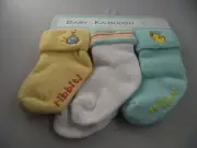 BNWT Baby Ka-Boosh Brand Warm Non Slip Socks Mint/Yellow/White 3 to 6 Months
