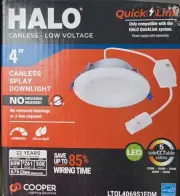 HALO 4" Selectable CCT 2700-5000K, 600 Lumens, Recessed Canless LED NEW