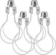 Abizarch 4Pcs Light Bulb Clip Metal Lamp Shade Holder Heavy-Duty Light Bulb Clamp Gold/Black/Silver Lamp Shade Light Bulb Clip Adapter for DIY Table Lamp Floor Lamp Standing Lamp(Silver)
