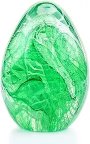 QFkris Crystal Blessings Paperweight Easter Eggs Blown Glass Art Figurine Collectibles Desk Decor (Green)