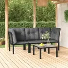 4 PCS Garden Lounge Set Outdoor Furniture Patio Setting Modular Design Black