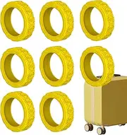 [Generic] Silicone Suitcase Wheel Cover - Hand Resistant Red Luggage Cover | Set of 8 Silent Travel Accessories for Flexible or Hard Suitcases and Anti-Notch Anti-scratch, lemon tree, Consulte la descripción