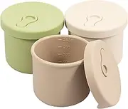 3 Pack Silicone Food Storage Containers, 8.5 OZ Baby Food Storage Jars with Airtight Lids, Leak Proof Snack Fruits Containers, Heat Resistant Meal Prep Container Set Food Box for Infants Kids