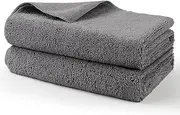 HOMEXCEL Professional Large Microfiber Car Wash Drying Towels 2 Pack, Lint Free, Scratch Free, Highly Absorbent Drying Towel for Cars, SUVs, RVs, Trucks, and Boats, 31'' x 24'', Grey