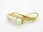 Mikimoto Vintage Estate Diamonds & Natural Pearls Hand Made Pin Brooch Gift