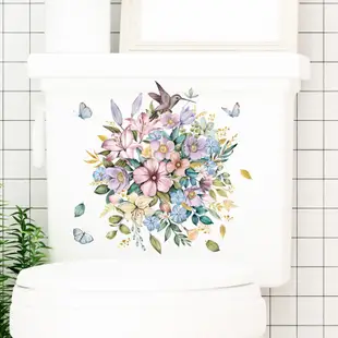 【五象設計】壁貼 窗貼 花朵馬桶裝飾畫 衛生間 馬桶蓋貼紙 馬桶墊 廁所貼花 雛菊牆貼小花貼紙